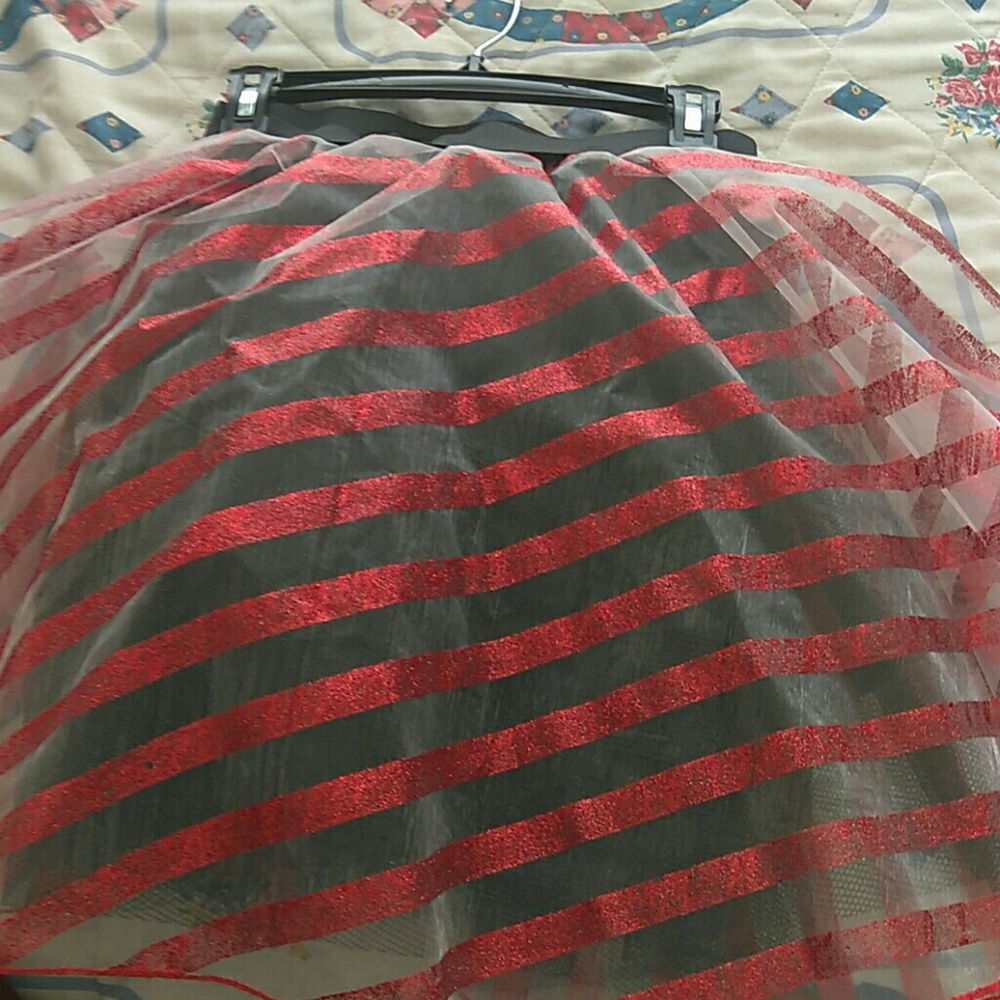 Red striped tutu skirt